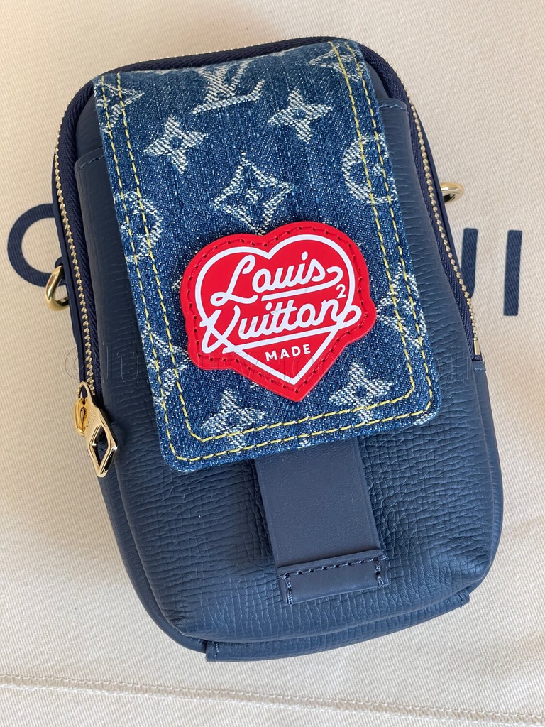 Flap Double Phone Pouch Denim