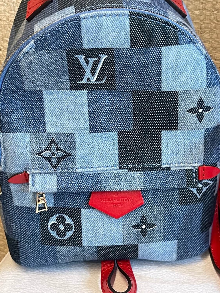 Louis Vuitton Palm Springs Mini Backpack in Denim, Hardware