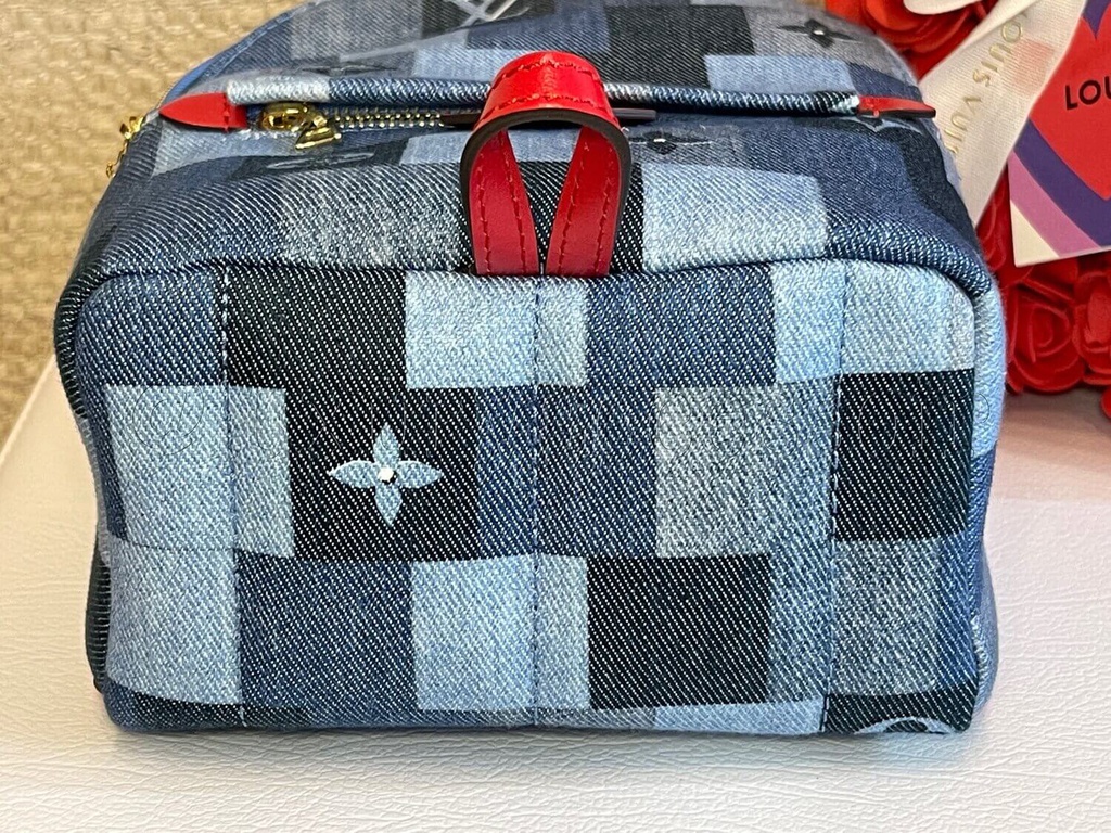 Louis+Vuitton+Palm+Springs+Backpack+Mini+Blue+Denim for sale online