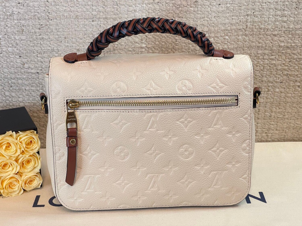 Pochette Metis Empreinte Creme / chocolate braided