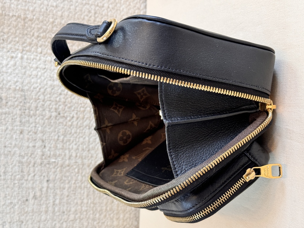 Utility Crossbody Leder schwarz