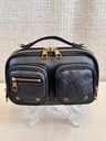 Utility Crossbody Leder schwarz