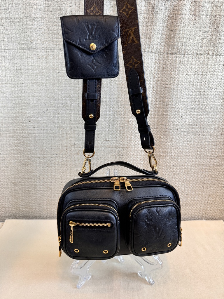 Utility Crossbody Leder schwarz