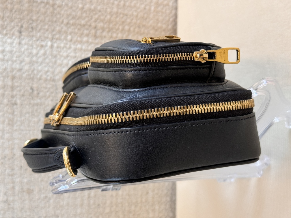 Utility Crossbody Leder schwarz