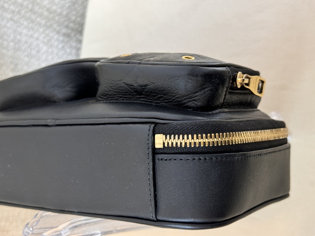Utility Crossbody Leder schwarz