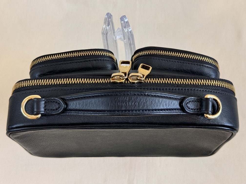 Utility Crossbody Leder schwarz
