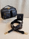 Utility Crossbody Leder schwarz