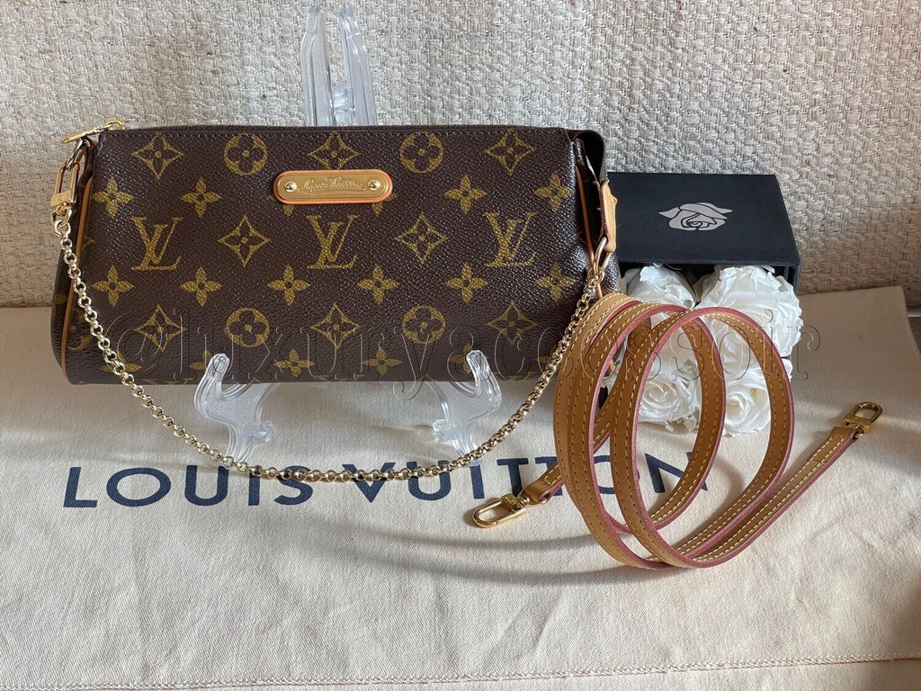 100% Original Louis Vuitton EVA clutch Monogram Preloved Designer