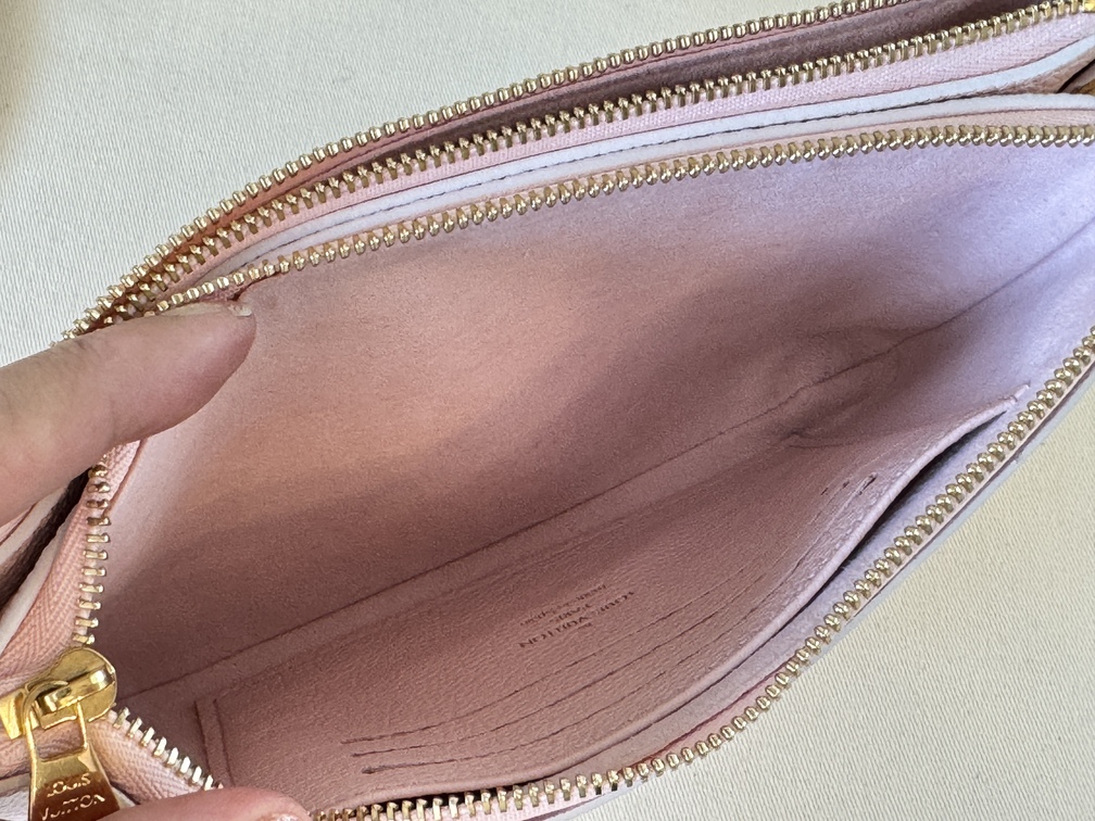 Double Zip Empreinte Rose