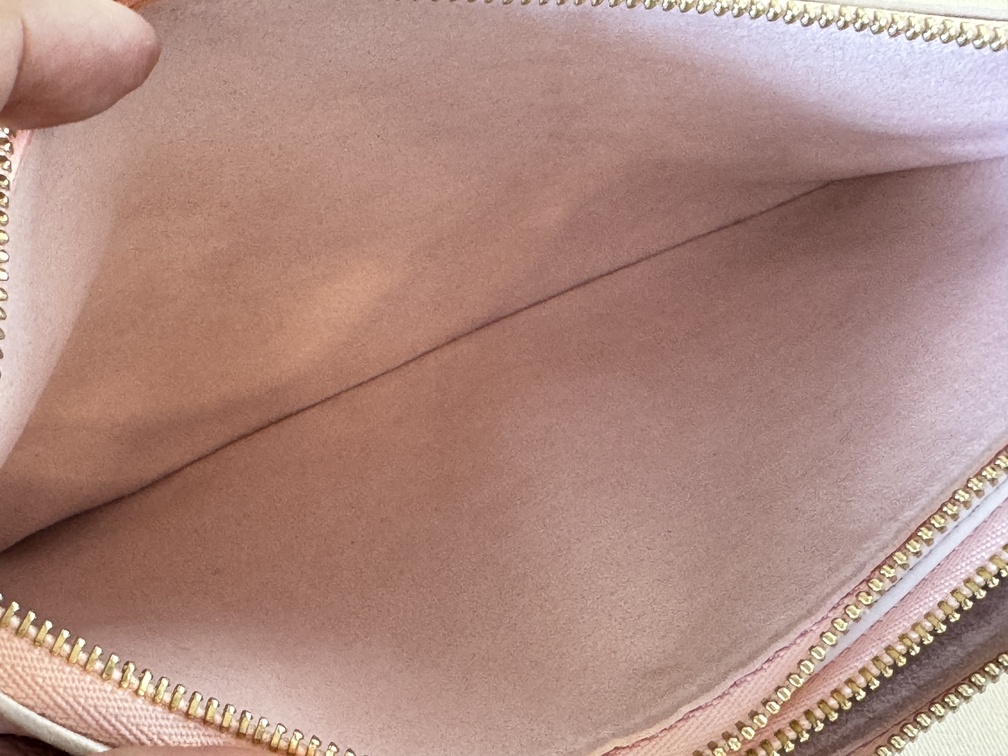 Double Zip Empreinte Rose