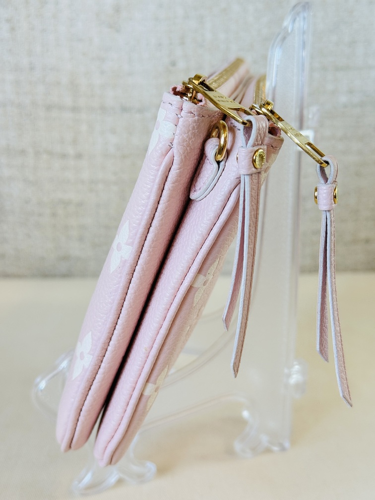 Double Zip Empreinte Rose
