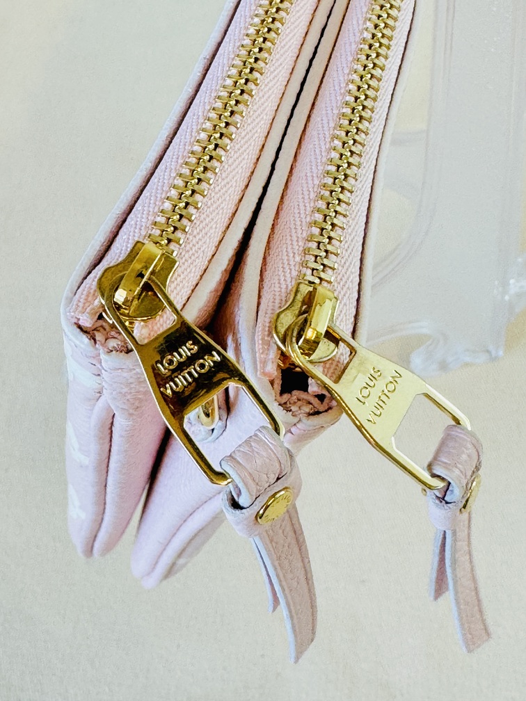 Double Zip Empreinte Rose