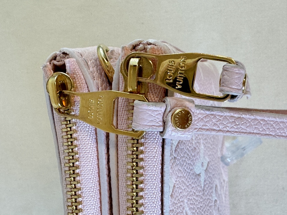 Double Zip Empreinte Rose