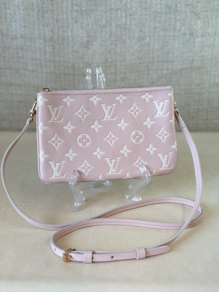Double Zip Empreinte Rose