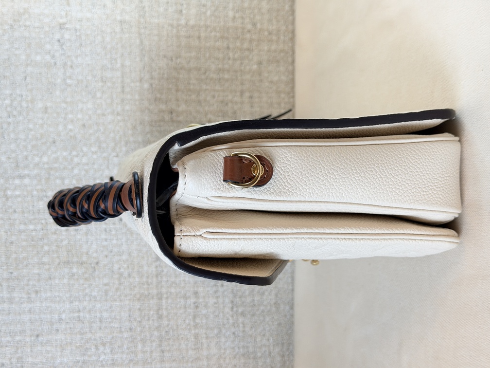 Pochette Metis Empreinte Creme / chocolate braided