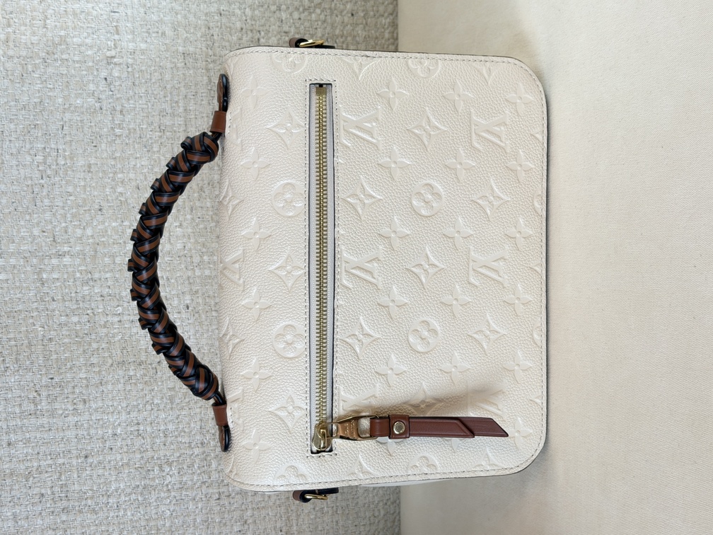 Pochette Metis Empreinte Creme / chocolate braided