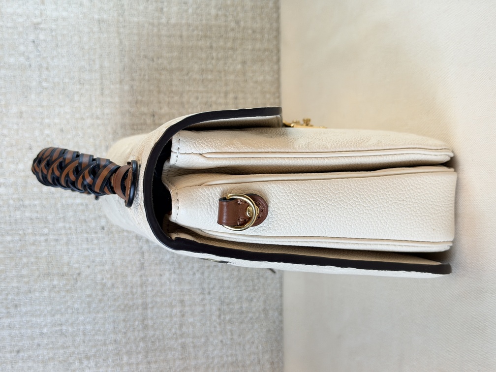 Pochette Metis Empreinte Creme / chocolate braided