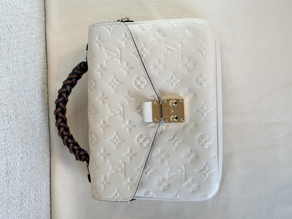 Pochette Metis Empreinte Creme / chocolate braided