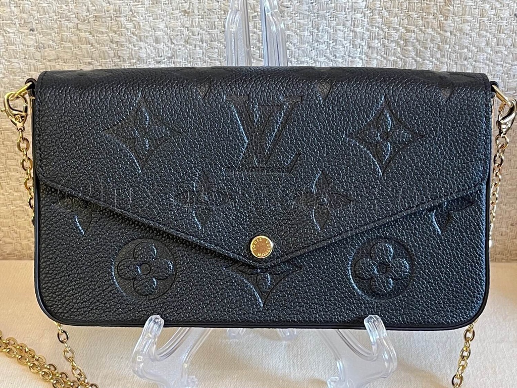 Louis Vuitton Felicie Pochette Empreinte Black Chain Wallet