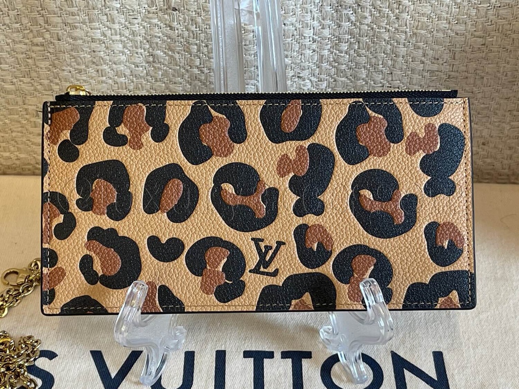 LOUIS VUITTON Monogram Animal Print Pochette Felicie Chain Wallet