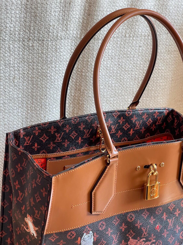 Louis Vuitton City Steamer Cabas Monogram Catogram XXL Brown/Orange in  Canvas with Gold-tone - US