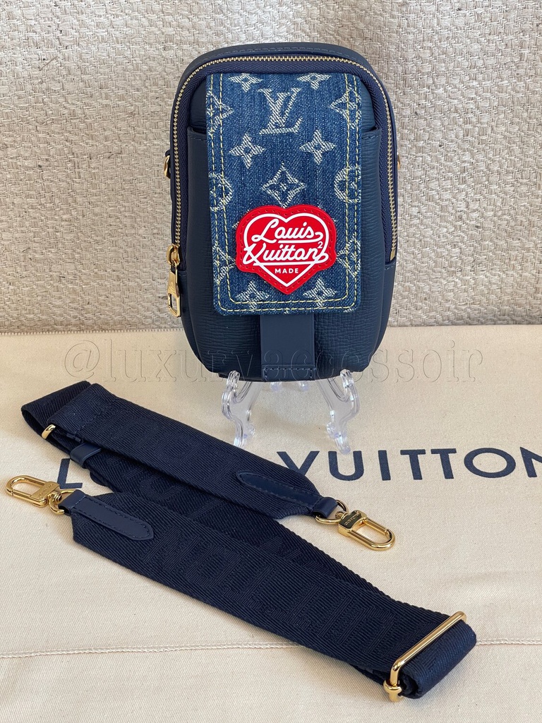 Flap Double Phone Pouch Denim