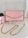 Felicie Pochette Empreinte Rose Poudre