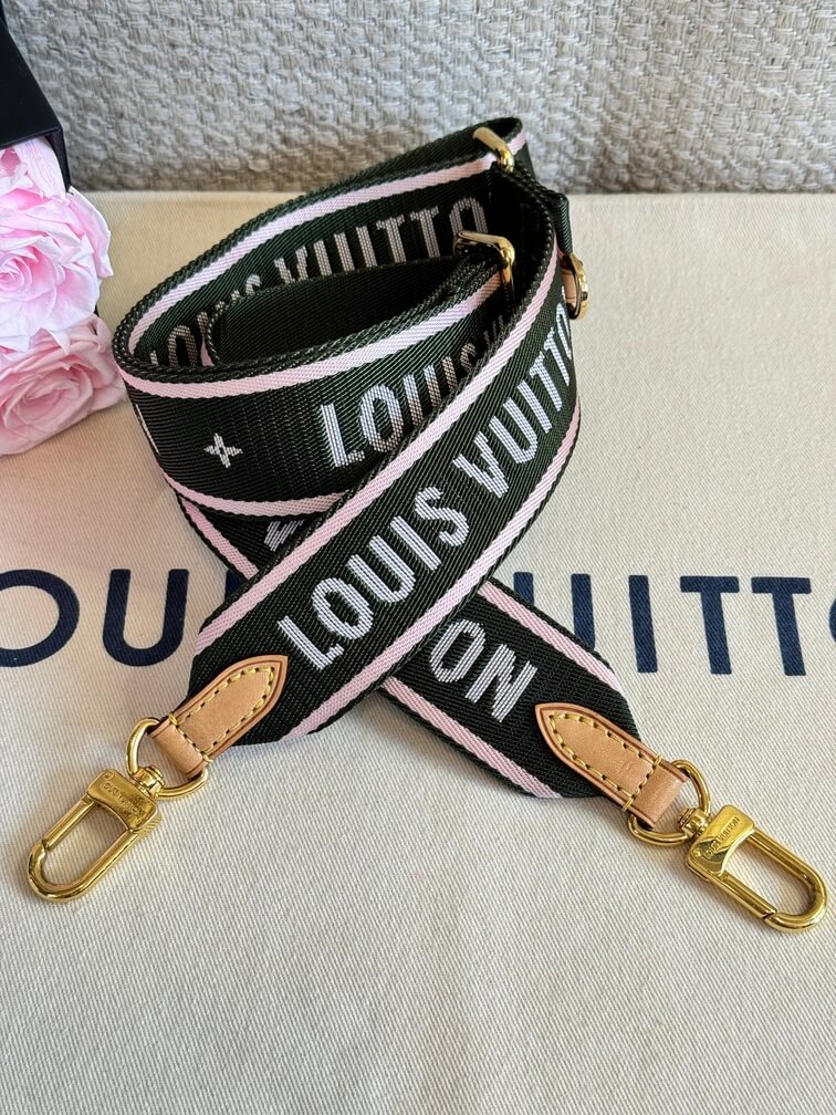 Bandouliere strap khaki &amp; rose