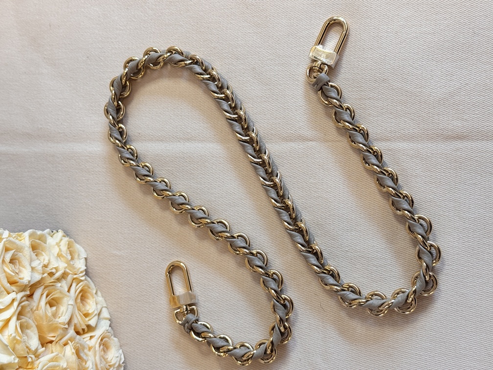 chain strap khaki gold