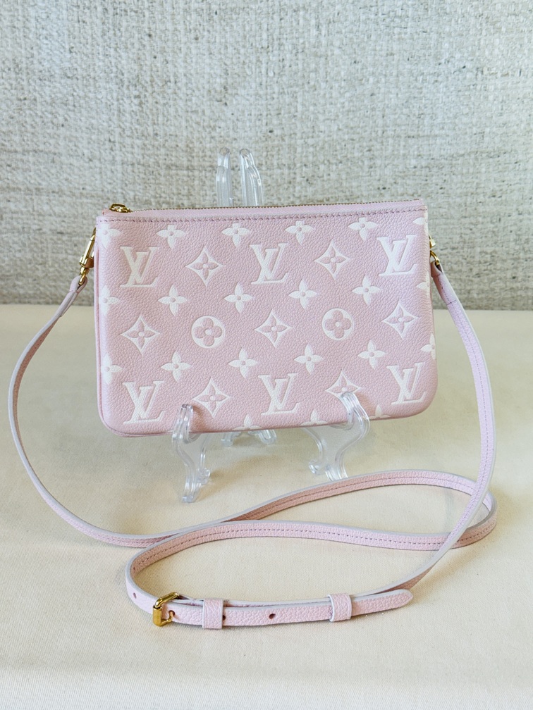Double Zip Empreinte Rose