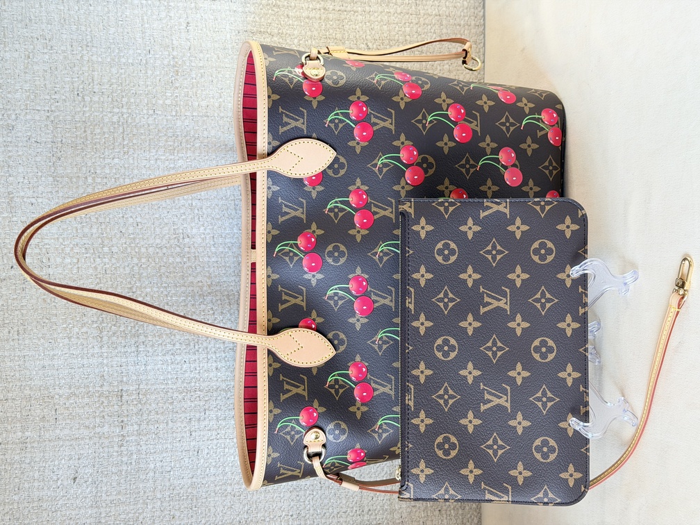 Neverfull MM LV x TM cerise